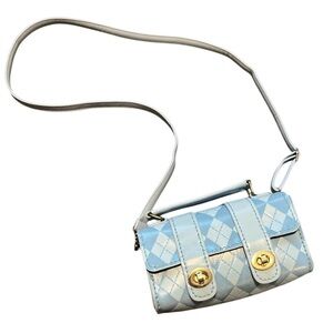 🛋️SOLD🛋️Preppy Y2K baby blue argyle crossbody bag